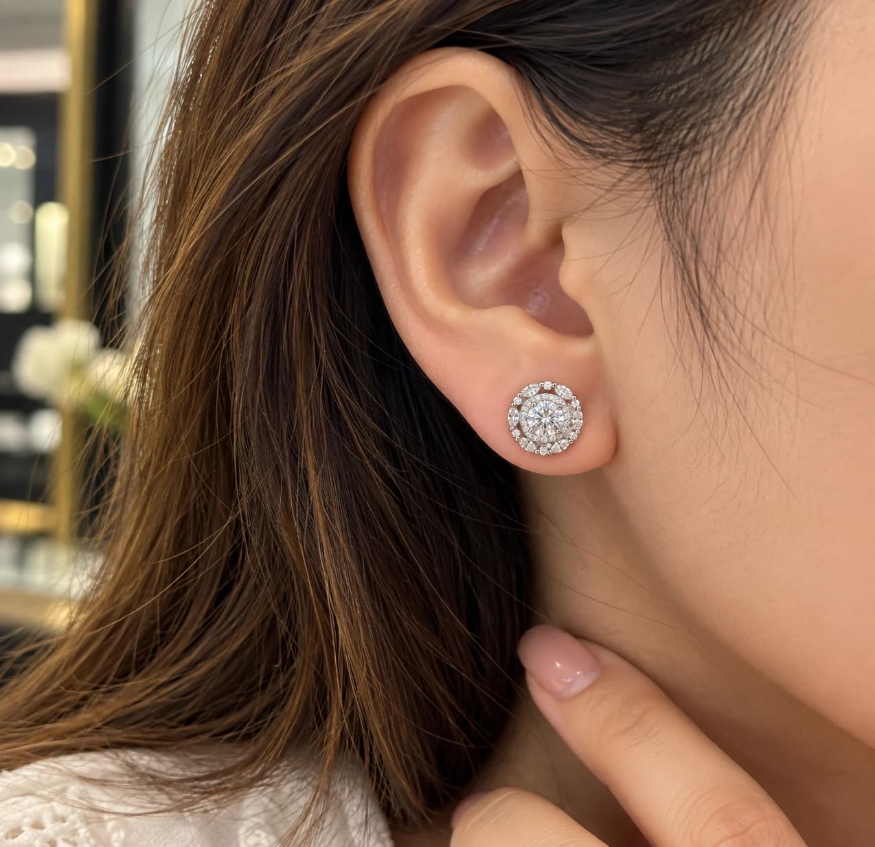 Celestia Halo Stud Earrings