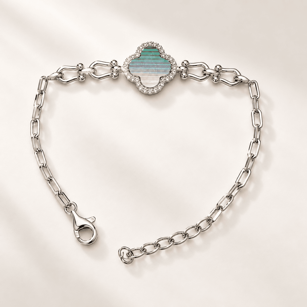 Emerald Ombre Malachite Women's Bracelet in 925 Sterling Silver | Noor-e-Chandi